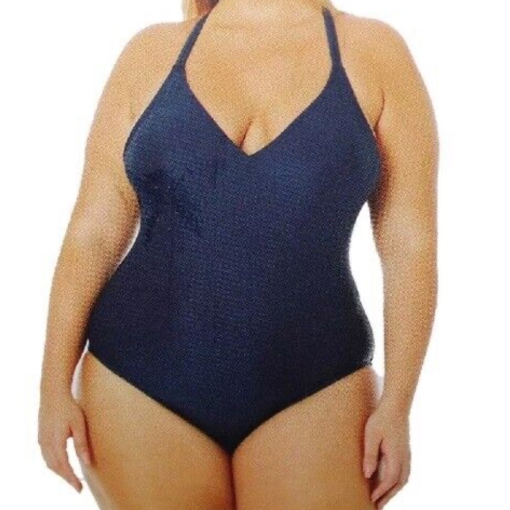 NWT Hurley Ladies' Swimsuit One Piece Navy Adjustable Strap Padded Sz XL UPF 50